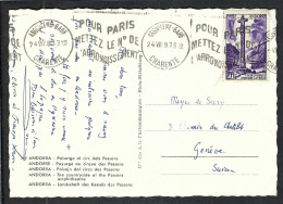 ANDORRE FRANCAIS 1981: CP Ill. Pour Genève - Lettres & Documents