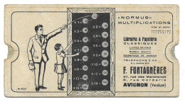 Ancienne Calculatrice à Tirette "Normus Multiplications" Imprimerie F. Fontagnères, Avignon (GF3683) - Supplies And Equipment