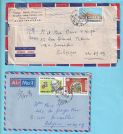 2 L By Air Mail CHINA Taiwan  To Belgium  CHUTUNG 1975 & KAOHSIUNG 1981  - Storia Postale