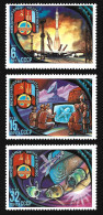 SPACE USSR 1981 Astronauts INTERCOSMOS Soviet-Mongolia Space Program MNH Stamps Full Set Mi.# Scott # 4921-23 - Collections