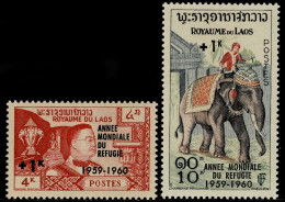 LAOS 1960 Mi 103-104 INTERNATIONAL REFUGEES YEAR MINT STAMPS ** - Laos