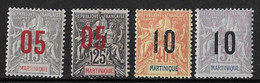 Martinique - YT N° 78 à 81 ** - Neuf Sans Charnière - 1912 - Neufs