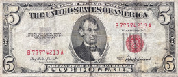 USA 5 Dollars, P-417a (1953A) - FINE - Biljetten Van De  Federal Reserve (1928-...)