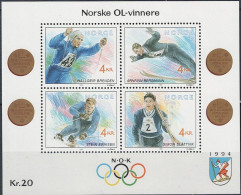 Norwegen Norway Norvège - Olympiade Lillehammer1994 (MiNr: Bl. 17) 1992 - Postfrisch ** MNH - Blocks & Kleinbögen