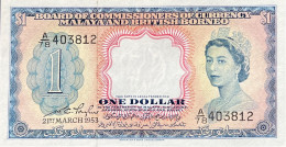 Malaya & British Borneo 1 Dollar, P-1a (1953) - UNC - Malaysia