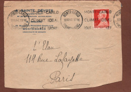 MONTE CARLAZ DEVANT D' ENVELOPPE AVEC BEAU TIMBRE  EN 1947 - SAINTE DEVOTE - MAISON D' ART ET LITTERATURE - DOC FRANCE - Postmarks
