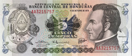 Honduras 5 Lempiras, P-63a (04.10.1978) - UNC - AA Serial Number - Honduras