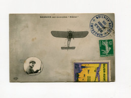 !!! CPA DU MEETING DE DIJON DE 1910 CARTE AVEC VIGNETTE ET OBLITERATION DE L'AERODROME - Covers & Documents