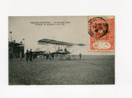 !!! PORTE TIMBRE DU MEETING DE CHALON SUR SAONE DE 1910 SUR CPA. RR - Covers & Documents