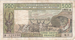 BENIN 500 FRANCS P 1981 K.3 B 129596 - Benin