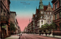 ! Alte Ansichtskarte Aus Kattowitz, Schlesien, Grundmannstraße, Geschäfte, Katowice - Polen