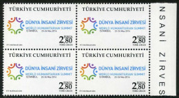 Türkiye 2016 Mi 4262 MNH World Humanitarian Summit, Emblem [Block Of 4] - Nuevos