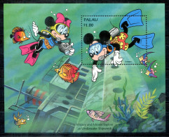 PALAU Block 33, Bl.33 Mnh - Disney, Micky Maus, Mickey Mouse, Tauchen, Diving, Plonger - PALAOS - Palau