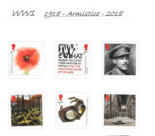 GB    WW1  -  1918/2018 -  ARMISTCE SET OF 6 STAMPS U/M   - See Scan - Unused Stamps
