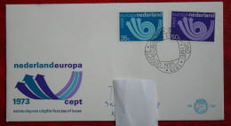 FDC E125 125 EUROPA CEPT NVPH 1030-1031 1973 With Address NEDERLAND NIEDERLANDE NETHERLANDS - FDC