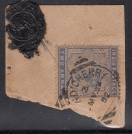 2a QV On Piece, French India, British India Used Abroad, Pondicherry CDS Used - Oblitérés