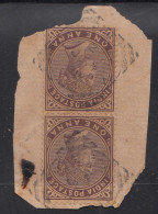 1a Pair QV On Piece, French India, British India Used Abroad, Pondicherry CDS Used - Used Stamps