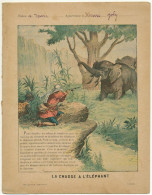 Couverture De Cahier - La Chasse à  L'éléphant  - Collection Godchaux - Protège-cahiers