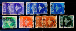 INDE 1950/1959 - Petit Lot De 7 Timbres Oblitérés - Les Doublons Ne Sont Pas Comptés. - Oblitérés