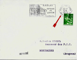 Curiosité Sur Lettre Flamme SECAP Illustrée =o Rablay Sur Layon 126 1962 Couronne Hexagonale En Tirets - Covers & Documents