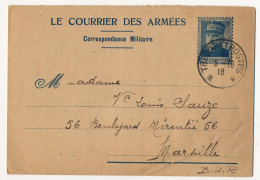 "Le Courrier Des Armées" - Correspondance Militaire - Portrait De Joffre - 1918 - Cartas & Documentos