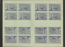 VIGNETTE PREMIER VOL ANGLETERRE FRANCE LE"NENE" FEUILLE ENTIERE DE 16 GOMMEE SUPERBE. - Luftfahrt