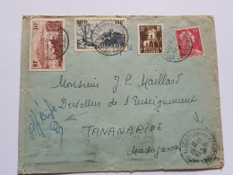 1957 LETTRE ALGER VOIR CACHET " Alger Champ De Manœuvre " POUR TANARIVE MADAGASCAR - Lettres & Documents