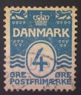 Denmark (Danmark), Scott #60, Used, 1905, Waves And Hearts, 4 øre, Light Blue - Usado