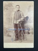 Photographie Ancienne Portrait D'un Militaire "Léon Marchand" Chasseur à Cheval ? Photographie Aubry Rambouillet - Oorlog, Militair