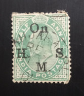 INDE 1903 King Edward VII, Postage Stamps Overprinted "On H. S. M." - ½A Used - 1902-11 Roi Edouard VII