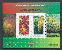 Canada # 2001b - Souv. Sheet Of 2 MNH - National Emblems - Blokken & Velletjes
