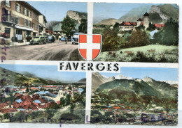 - 974 - Souvenir De FAVERGES - ( Haute Savoie ) - Multi Vues, 4 Vues Avec Blazon, écrite, Grand Format, TBE, Scans. - Faverges