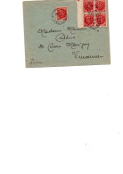 LETTRE AFFRANCHIE N° 506  BLOC DE 4 + 1 -OBLITERATION CAD BAYEUX- CALVADOS - 1944 -- COTE : + DE 20 € - 1921-1960: Periodo Moderno