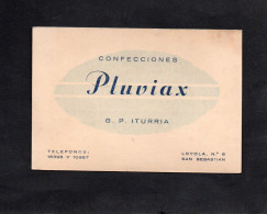 (P) Carte De Visite - Confecciones " Pluviax " Saint Sébastien / San Sebastian - Cartes De Visite