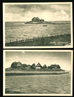 2x Orig. Foto AK Hallig Langeness, Rixwarf, Hilligenlei, 1x Landpoststempel Hallig Langeness über Bredstedt Schleswig - Halligen