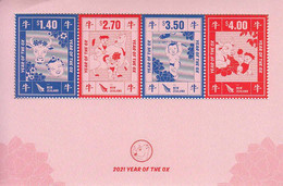 2021 New Zealand Year Of The Ox Miniature Sheet Of 4 MNH @ BELOW FACE VALUE - Nuevos