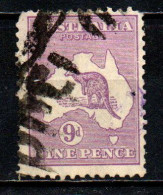 AUSTRALIA - 1929 - CANGURO  E MAPPA DELL'AUSTRALIA - 9d - USATO - Used Stamps