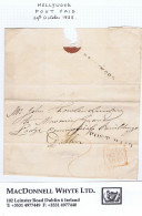 Ireland Down 1835 Masonic Cover To Dublin Paid "9" With Hollywood POST PAID And Matching HOLLYWOOD In Black - Voorfilatelie