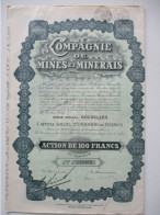 Compagnies De Mines Et Minerais - Bruxelles - Capital 25 000 000 - 1928 - Mines