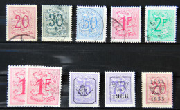 BELGIQUE 1951/1975 - Lion Héraldique - Petit Lot De 9 Timbres - 1951-1975 Heraldic Lion