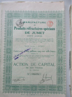 Manufacture De Produits Réfractaires Spéciaux De Jumet - Action De Capital - Jumet - 1926 - Industrie
