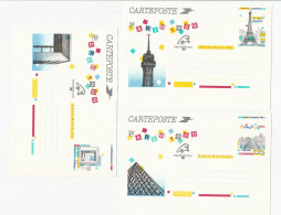3 Diff PHILEXFRANCE  Postal STATIONERY CARDS Cover Philatelic Exhibition  France - Lots Et Collections : Entiers Et PAP