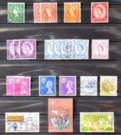 GRANDE-BRETAGNE - 1952/1971 - Edition Pré-décimales - Petit Lot De 20 Timbres - Les Doublons Ne Sont Pas Comptés - Used Stamps