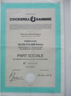 Cockerill Sambre - Seraing - Part Sociale - 36 032 414 600 Francs - 1982 - Industrie