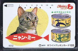 Télécartes Carte Telephonique Phonecard Japon Japan  Telecarte Theme Chat - Katzen