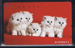 Télécartes Carte Telephonique Phonecard Japon Japan  Telecarte Theme Chat - Cats