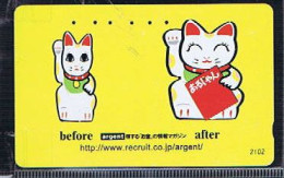 Télécartes Carte Telephonique Phonecard Japon Japan  Telecarte Theme Chat - Cats