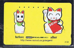 Télécartes Carte Telephonique Phonecard Japon Japan  Telecarte Theme Chat - Gatos