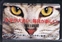 Télécartes Carte Telephonique Phonecard Japon Japan  Telecarte Theme Chat - Gatos