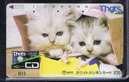 Télécartes Carte Telephonique Phonecard Japon Japan  Telecarte Theme Chat - Cats